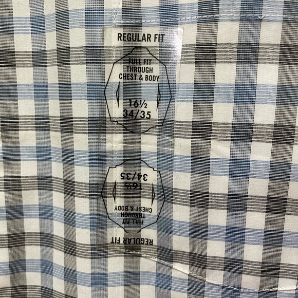 NWT Van Heusen Men’s Large Button Up Long Sleeve Checked Flex Collar Shirt - Picture 3 of 7